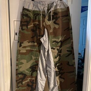 Denim Camo and Track Pant Wide Leg Pants